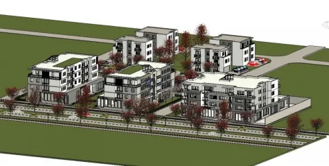 Trodimenzionalni prikaz stambenog kompleksa sa više zgrada. - image 17