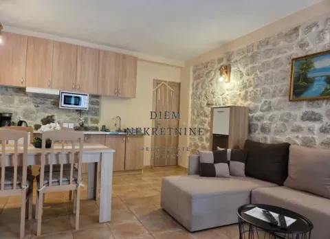 Dnevni boravak sa trpezarijom i kuhinjom u rustičnom stilu. - image 3