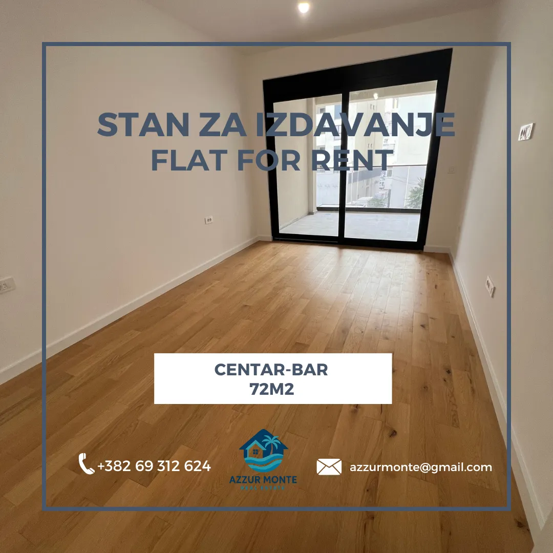 Rent, one bedroom apartment, 72m², Centar, Bar