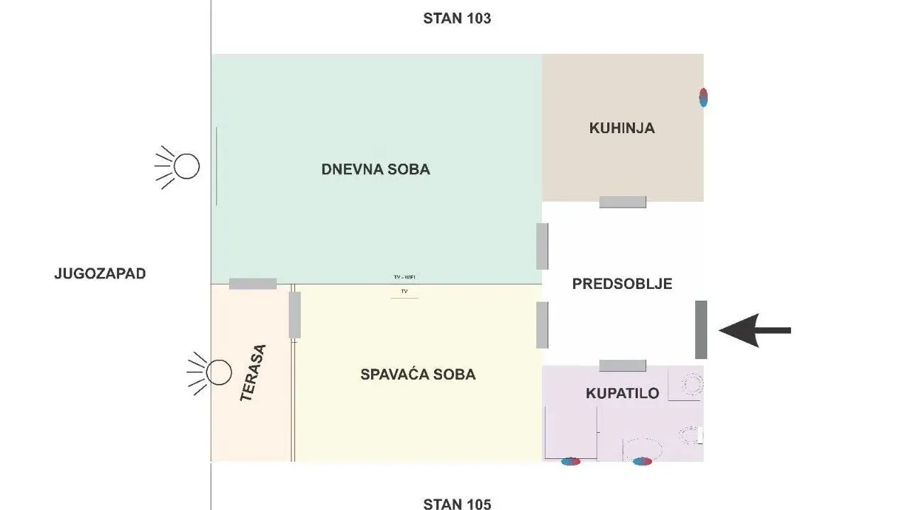 Prodaja, dvosoban stan, 47m², Dubovica, Budva