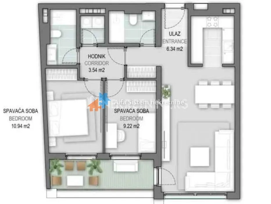 Izdavanje, trosoban stan, 78m², Novi Beograd Blok 65, Novi Beograd Sve Podlokacije