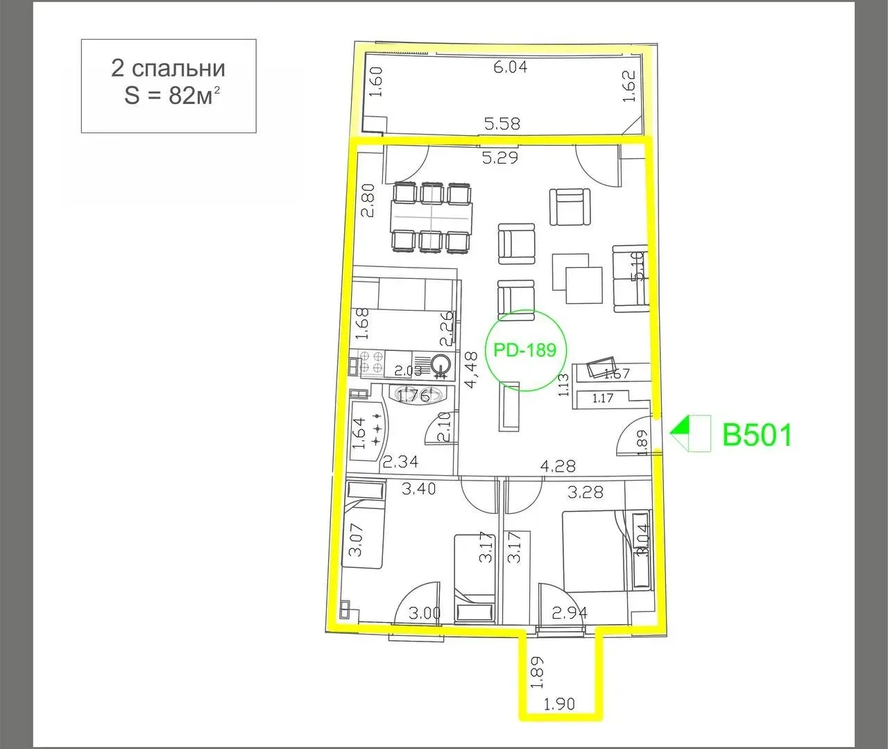 Sale, two bedroom apartment, 82m², Harmonija, Budva