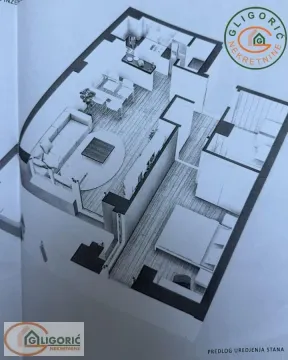 Floor plan with a proposal for apartment furnishing. - image 19