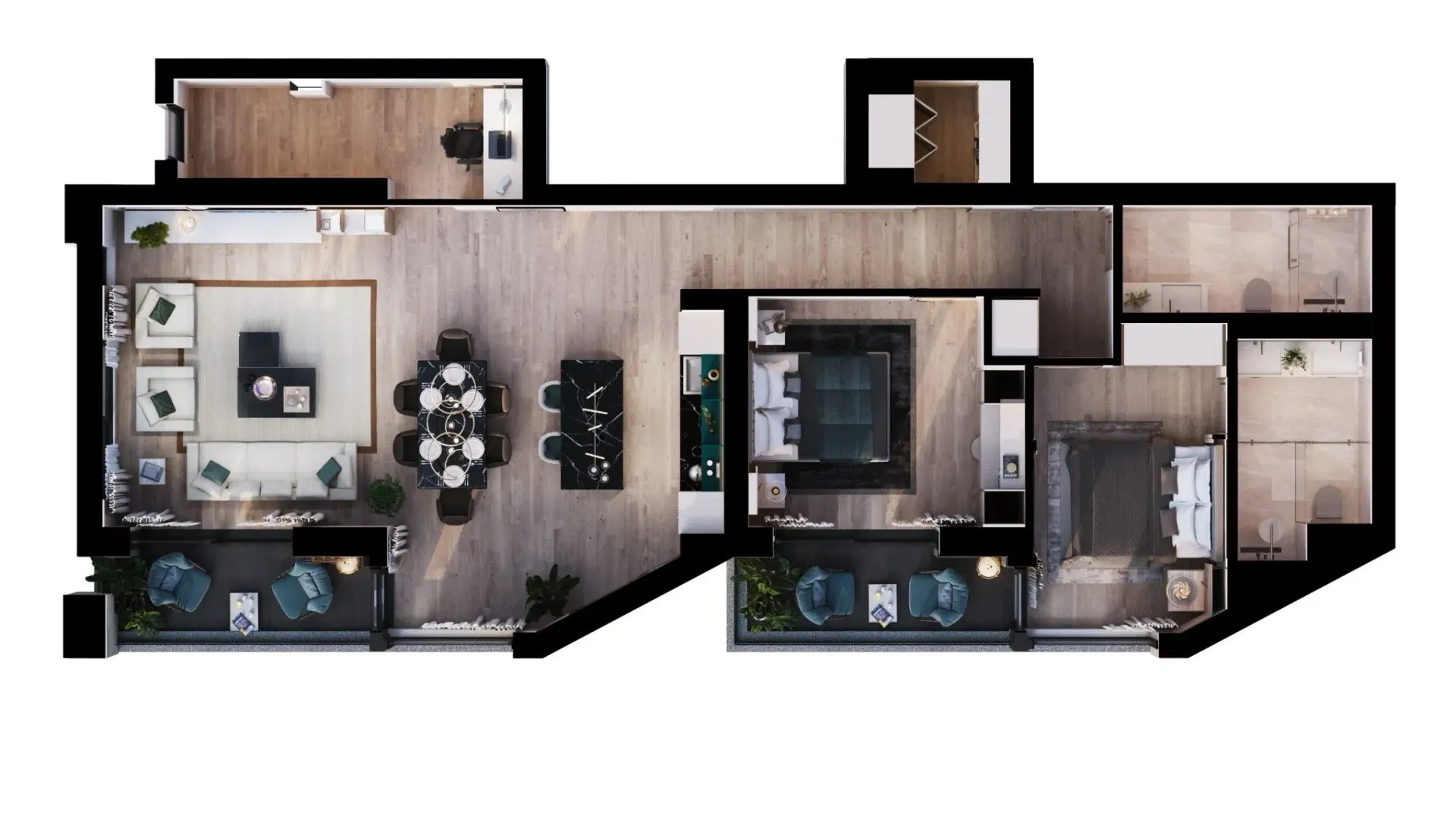 Prodaja, dvosoban stan, 107m², Seljanovo, Tivat