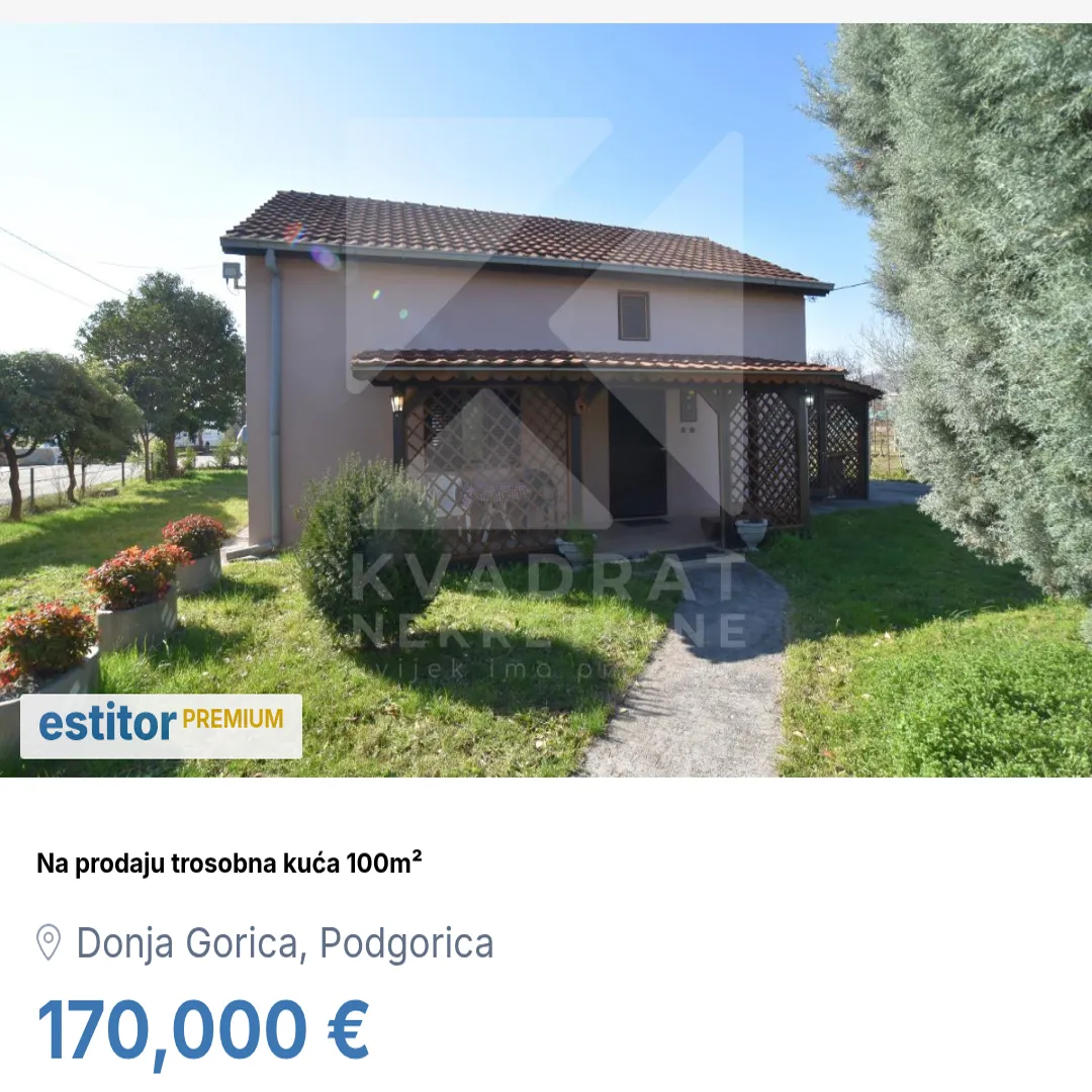Sale, house, 100m², Donja Gorica, Podgorica