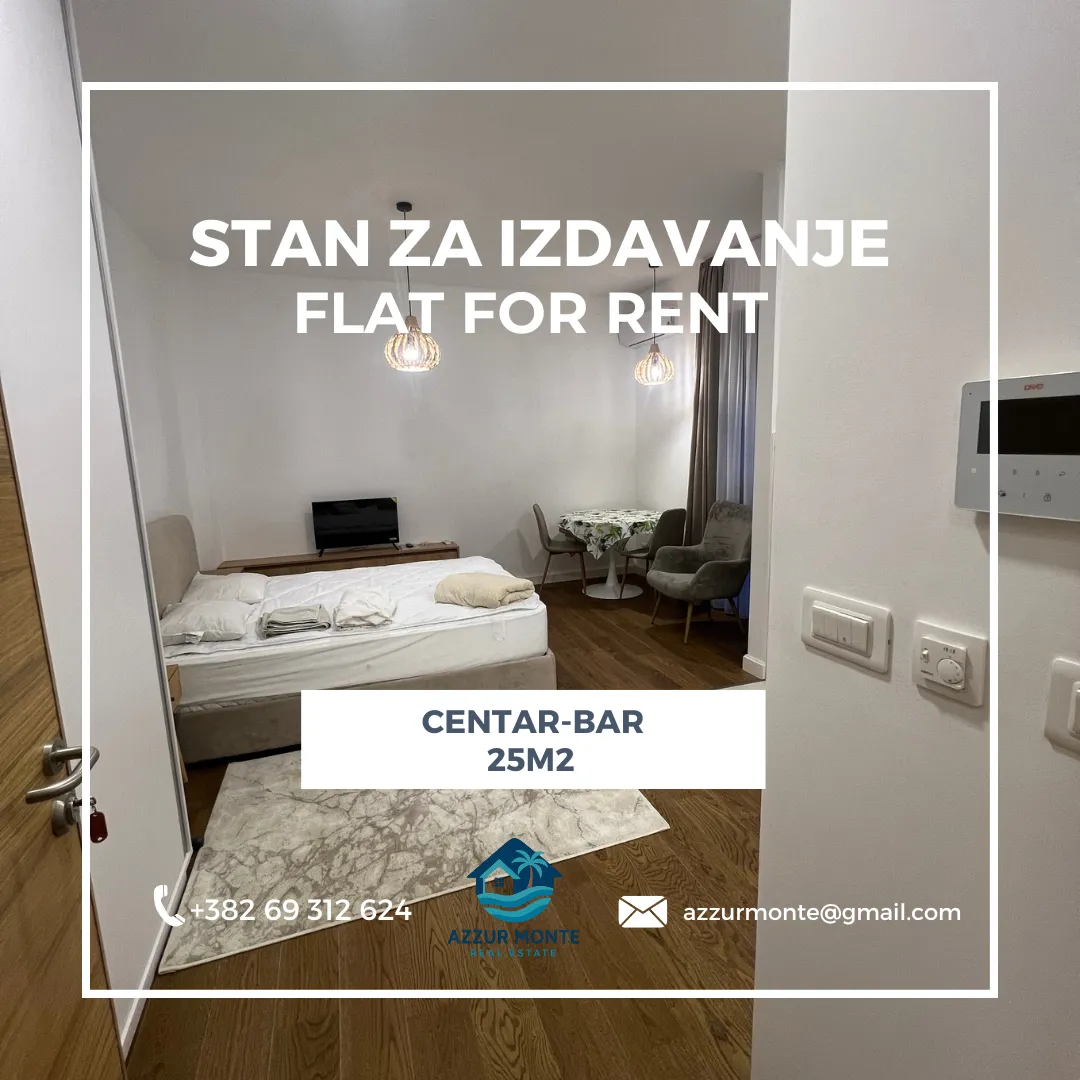 Rent, studio apartment, 25m², Centar, Bar