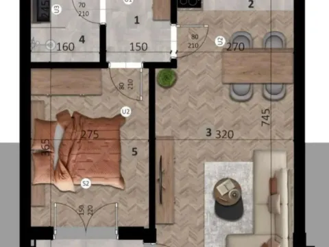 Sale, one bedroom apartment, 47m², Ilino, Bar - image 5