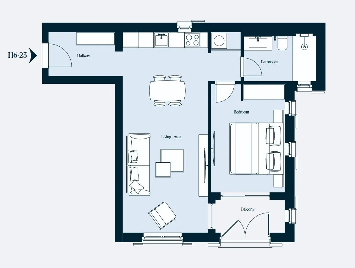 Prodaja, jednosoban stan, 56m², Luštica Bay, Tivat