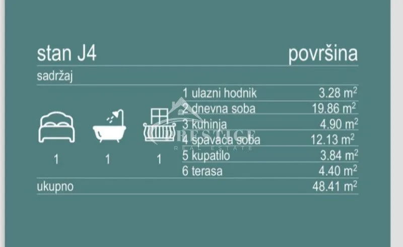 Sale, one bedroom apartment, 48m², Zabjelo, Podgorica