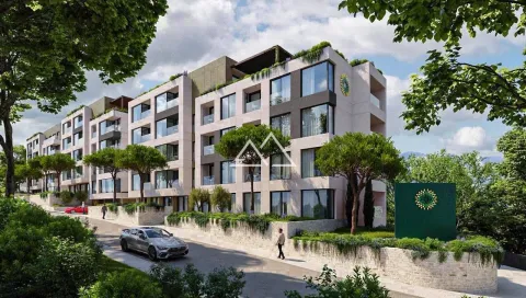 Spoljašnji izgled moderne stambene zgrade sa uređenim dvorištem i prilazom. - image 7