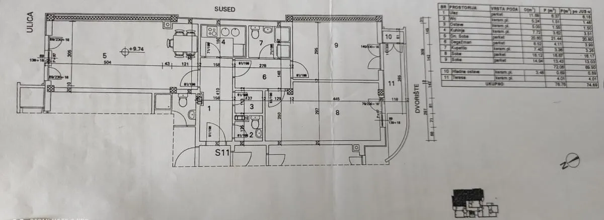 Prodaja, trosoban stan, 78m², Spens, Novi Sad Sve Podlokacije