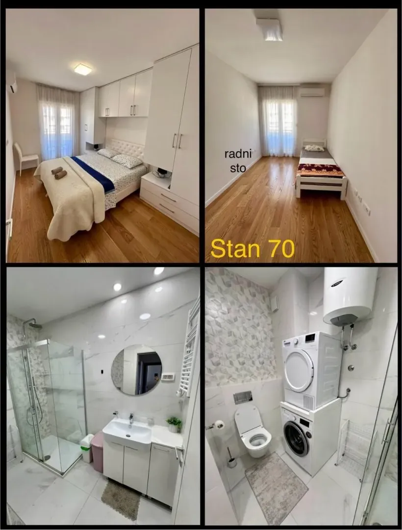 Kolaž fotografija enterijera stana.