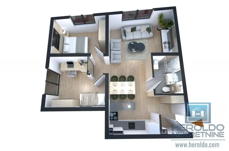 Prodaja, dvosoban stan, 69m², Centar, Jagodina