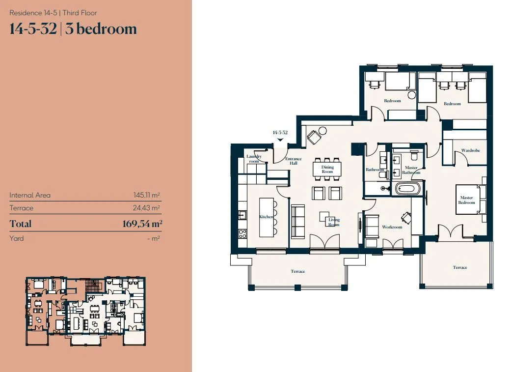 Sale, three bedroom apartment, 169m², Luštica, Tivat
