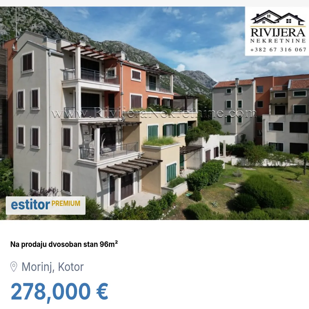 Prodaja, dvosoban stan, 96m², Morinj, Kotor
