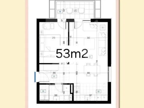 Rent, one bedroom apartment, 53m², Krivi Most, Podgorica - image 12