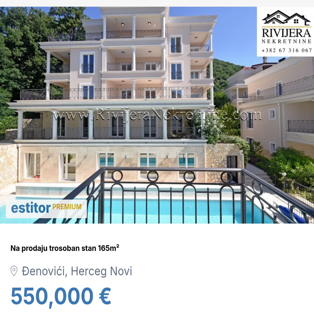 Prodaja, trosoban stan, 165m², Đenovići, Herceg Novi