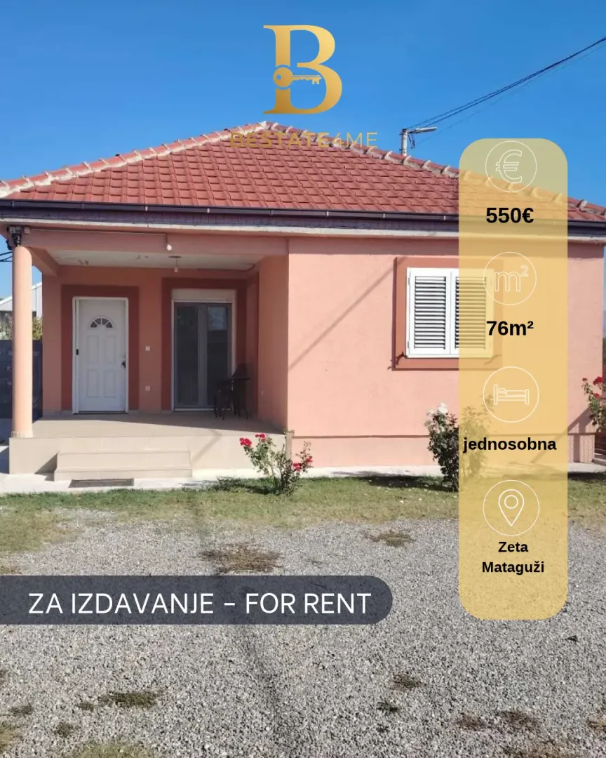 Exterior of a single-story house with a yard.