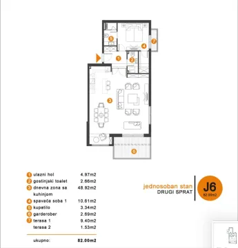 Prodaja, jednosoban stan, 66m², Opatovo, Tivat - image 8