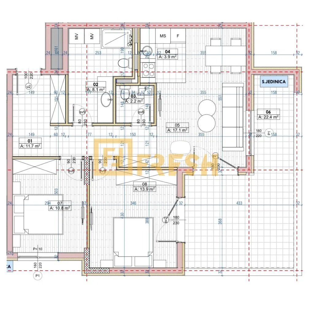 Prodaja, dvosoban stan, 91m², Ljubović, Podgorica