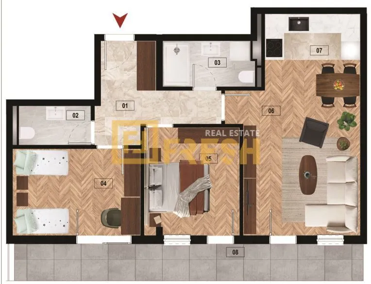 Prodaja, dvosoban stan, 68m², Zabjelo, Podgorica