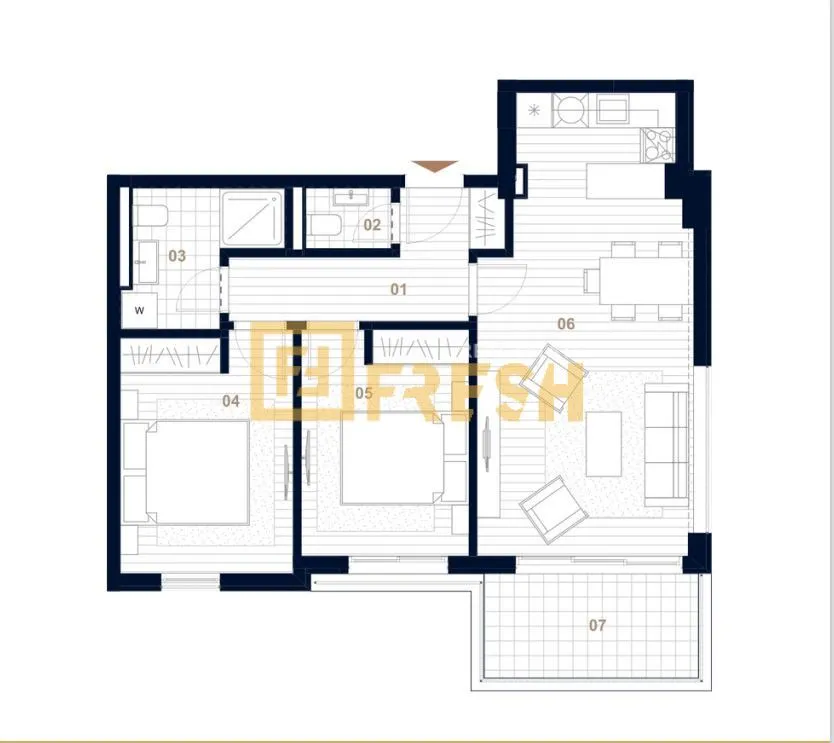 Sale, two bedroom apartment, 70m², Centar, Budva