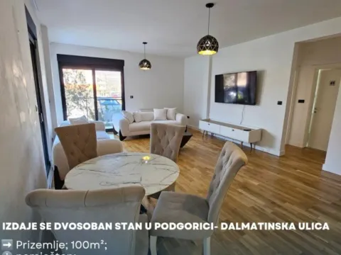Izdavanje, dvosoban stan, 100m2, Dalmatinska ulica, Podgorica Izdavanje, dvosoban stan, 100m2, Dalmatinska ulica, Podgorica