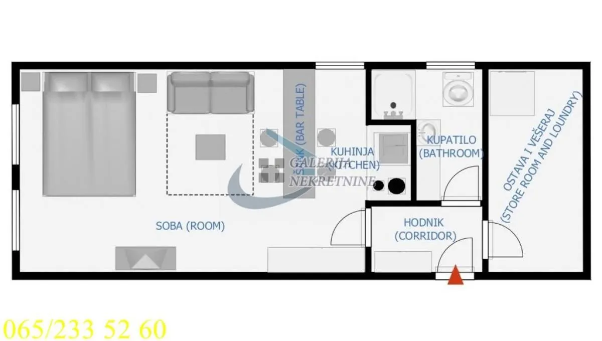 Rent, one bedroom apartment, 35m², Botanička Bašta, Palilula Sve Podlokacije