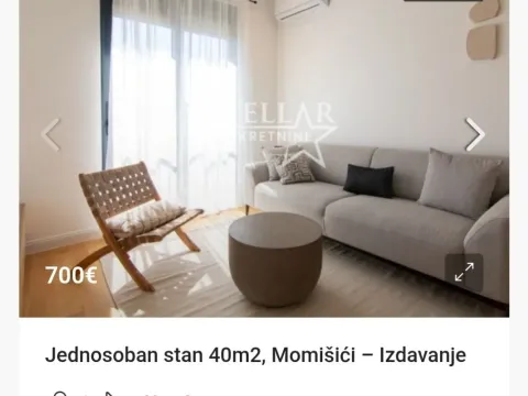 Izdavanje, jednosoban stan, 40m², Momišići, Podgorica - image 2