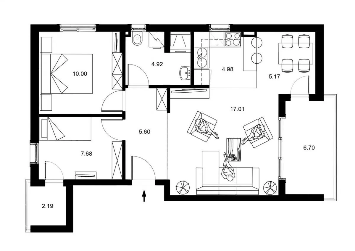 Sale, two bedroom apartment, 63m², Bečići, Budva