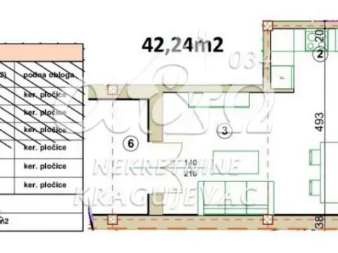 Sale, two bedroom apartment, 42m², Mala vaga, Kragujevac - image 2