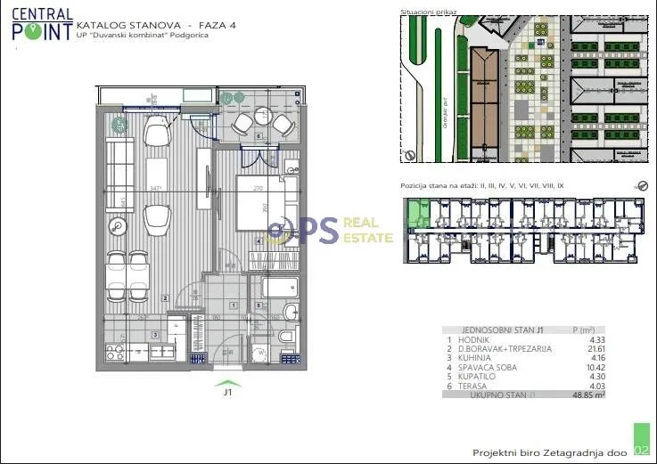 Prodaja, jednosoban stan, 49m², Podgorica, Crna Gora