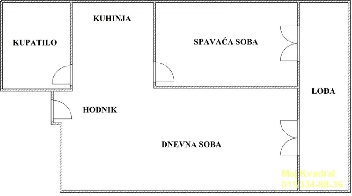 Prodaja, dvosoban stan, 49m², Hadzipopovac, Palilula Sve Podlokacije