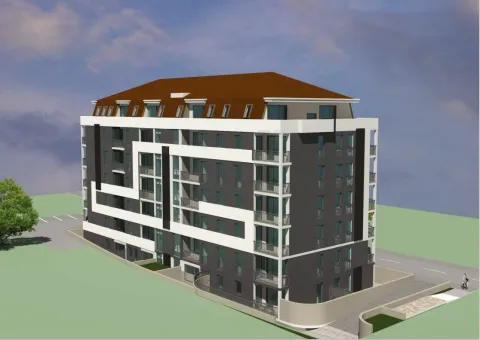 3D rendering of the exterior of a modern residential building with balconies and a roof. - image 5