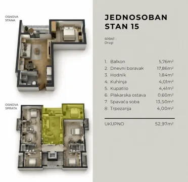 Prodaja, jednosoban stan, 53m², Ilino, Bar - image 2