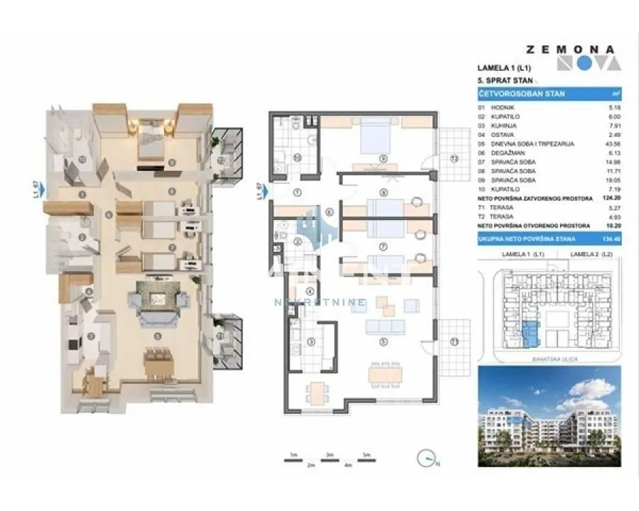 Sale, four bedroom apartment, 134m², Zemun Gornji Grad, Zemun Sve Podlokacije