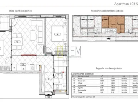 Prodaja, dvosoban stan, 58m², Đuraševići, Tivat - image 6