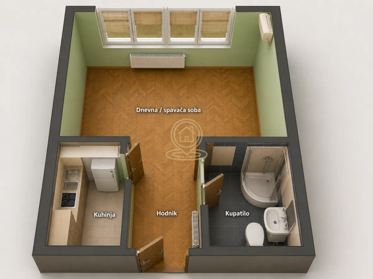 Sale, one bedroom apartment, 29m², Erdoglija, Kragujevac