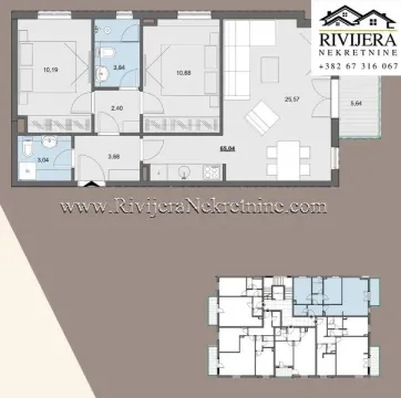 Sale, two bedroom apartment, 64m², Donja Lastva, Tivat - image 4