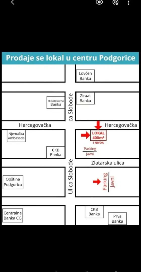 Sale, office space, 410m², Centar, Podgorica