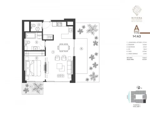 Sale, one bedroom apartment, 74m², Budva, Crna Gora - image 2