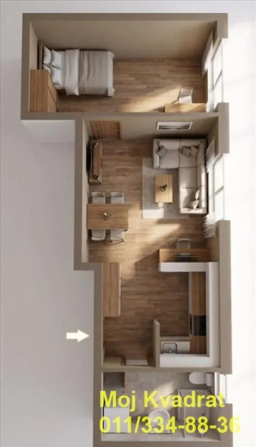 Sale, one bedroom apartment, 34m², Uciteljsko Naselje, Zvezdara Sve Podlokacije