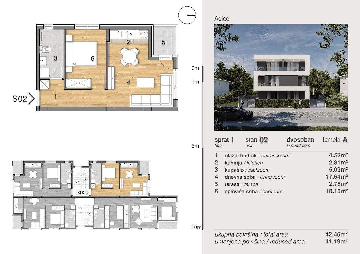 Prodaja, jednosoban stan, 41m², Adice, Novi Sad Sve Podlokacije
