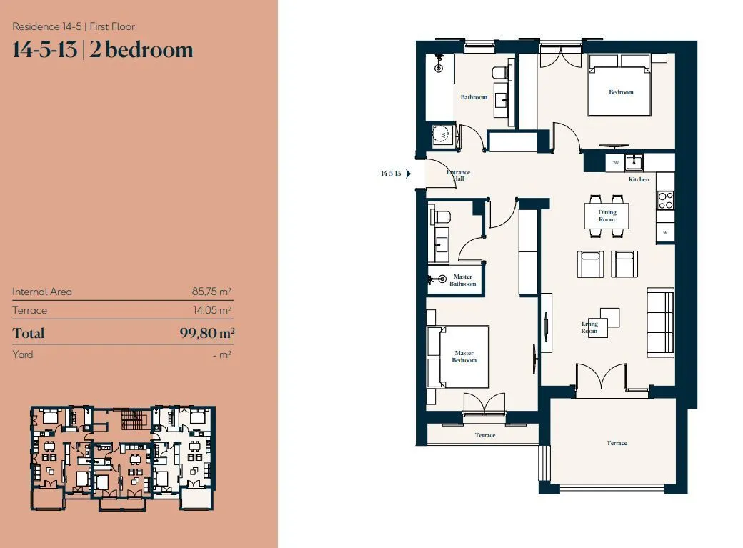 Sale, two bedroom apartment, 99m², Luštica, Tivat