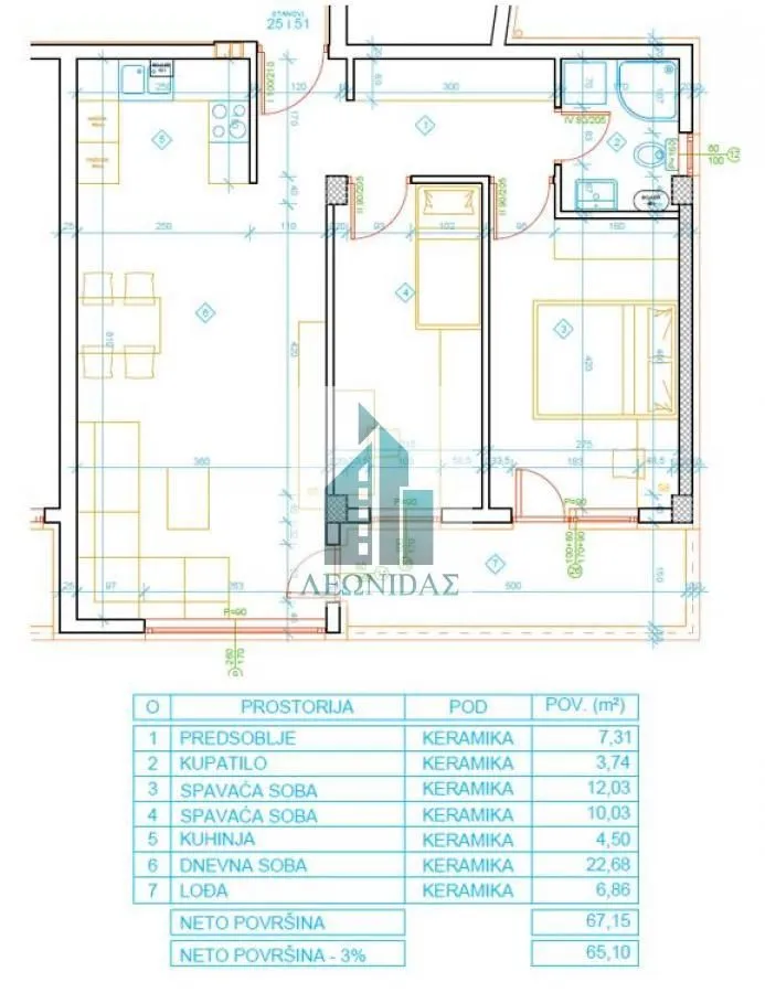 Sale, two bedroom apartment, 65m², Palilula, Niš