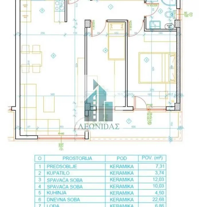 Sale, two bedroom apartment, 65m², Palilula, Niš