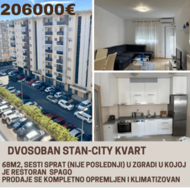 Prodaja, dvosoban stan, 68m², City Kvart, Podgorica
