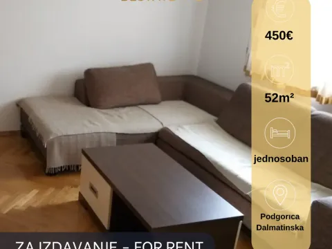 Rent, one bedroom apartment, 52m², Nova Dalmatinska, Podgorica - image 1