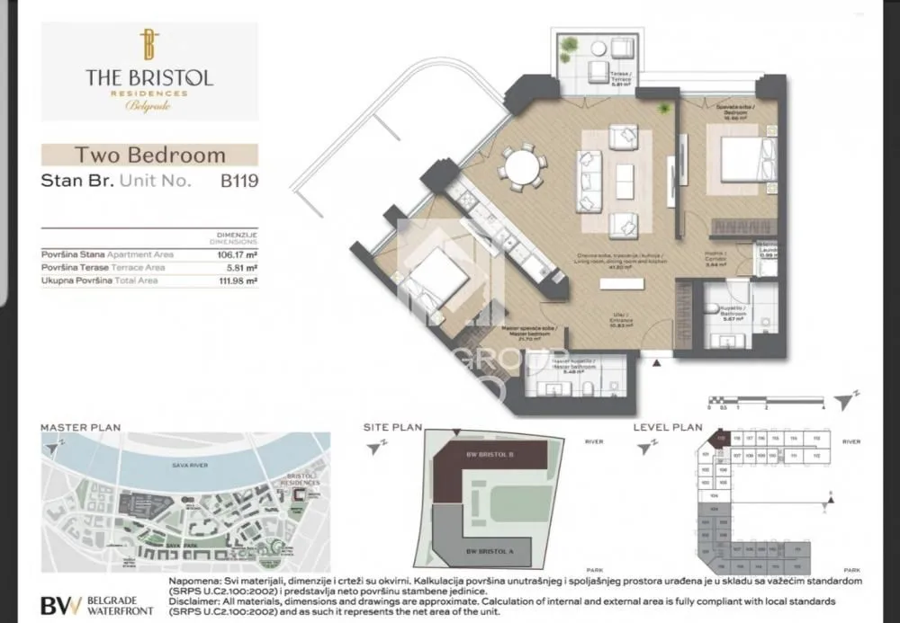 Sale, one bedroom apartment, 112m², Savski Venac, Beograd