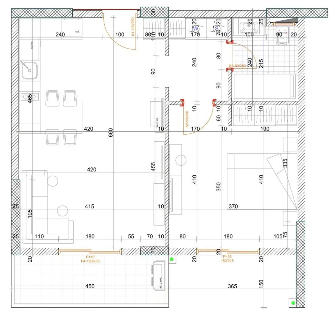 Sale, one bedroom apartment, 57m², Bjeliši, Bar